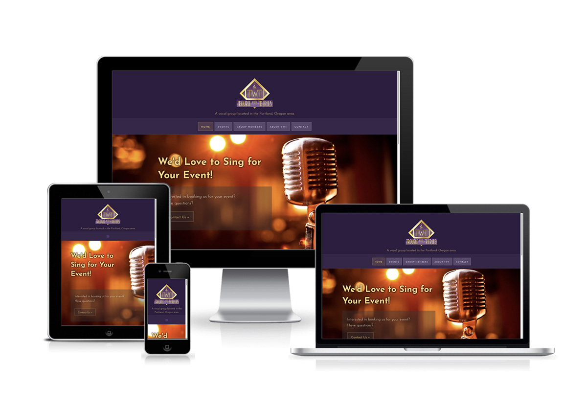 Trouble with Trebles Vocal Group - Website Design