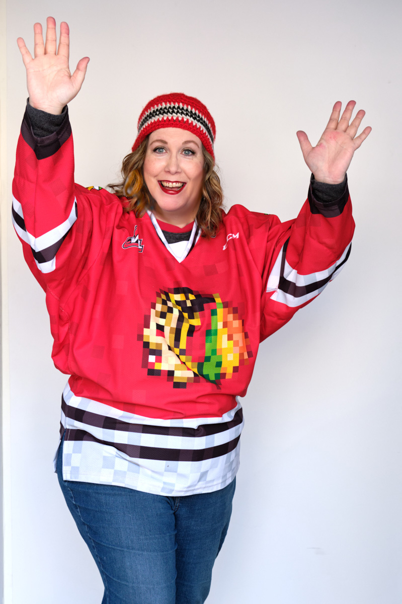 picture of Tracy Trathen (wearing a hockey jersey)